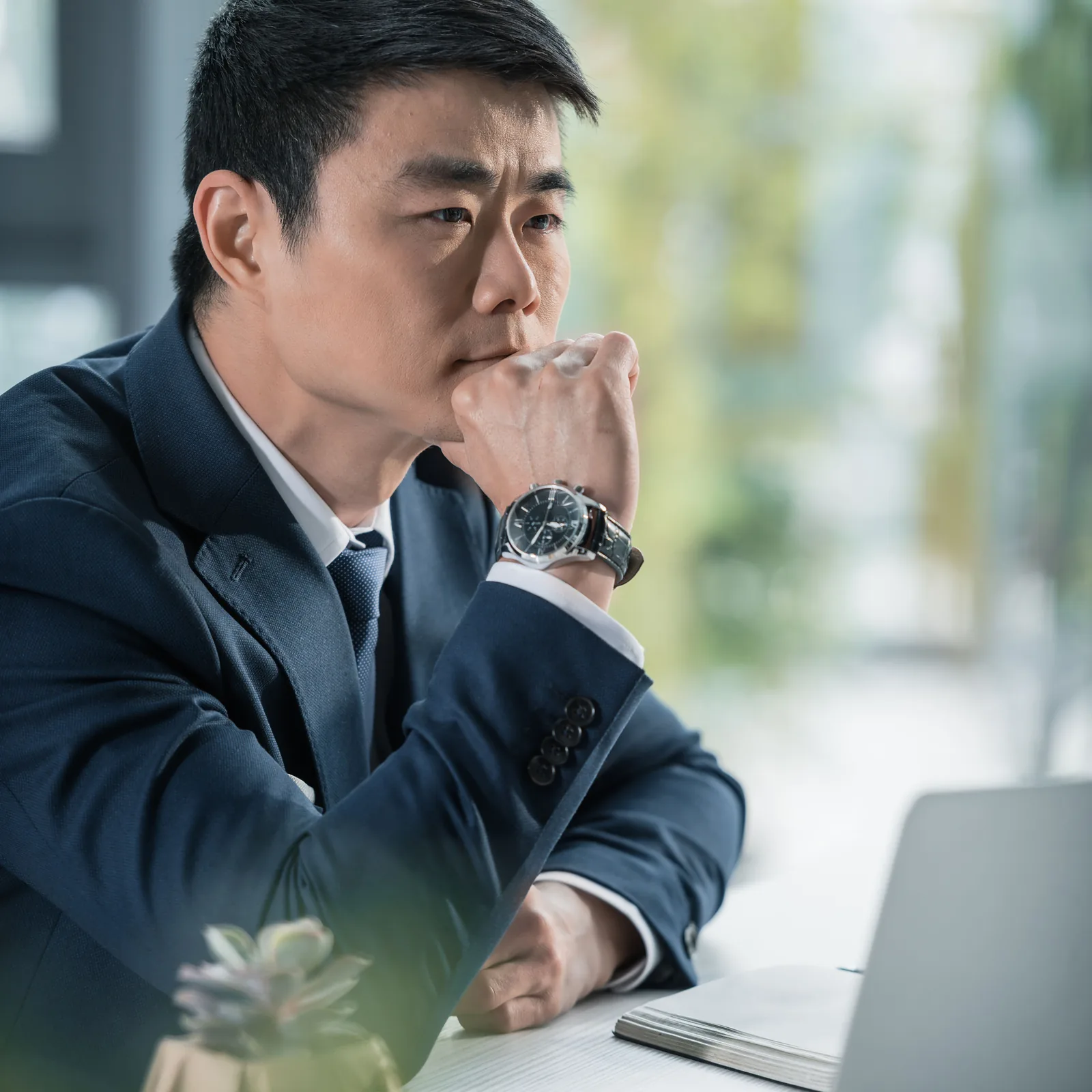 Senior executive in deep strategic thought